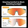 Outdoor Eyewear ROCKBROS P ochromic Cycling Glasses Polarized Adjustable Nose Support Myopia Frame Sports Sunglasses Men Women Goggle 230816