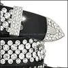 Riemen Clogodile echte lederen riem voor vrouw vrouwelijke mode luxe ontwerper Sparkling FL diamanten zirkon 110 cm 3,6 ft pin buckle 91 dheed