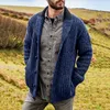 Men's Jackets 2023 Autumn/Winter Mens Cardigan Solid Color Long Sleeve Slim Fit Knitted Sweater Coat Men