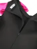 Plus -Size -Kleiderparty für Frauen schwarz Rose Patchwork Bowtie Cape Sleeve Bodycon Feiern Sie den edlen Abend Midi Outfits 4xl