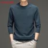 Suéteres masculinos Autumnwinter Casual Sweater Waffle Longsleeved Young Middleged Roughing Business Top Top 230815