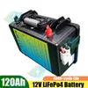 Batteria di batteria al litio da 120 a 120 AH impermeabile batteria ricaricabile al litio portatile per il motore di pesca a pesca a pesca+caricatore