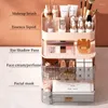Aufbewahrungsboxen machen Pinselschubladen -Hautpflege -Organizer Desktop Container Typ Lippenstift Luxushalter UP KOSMETIC MAKOUP