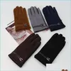 Fem fingrar handskar Spring Autumn Outdoor Glove Mticolor Button Soft Breattable Wind Proof Stay Warm Touch Sn Goes Mens Sport Mitts 9x Dh46b