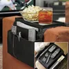 Storage Bags Tv Remote Control Organizer Holder Drapes Over Sofa Arm Quality Armrest Organizer-5 Pocket W/ Rest Tray