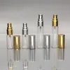 10 ml mini lege parfumverstuiver 1/3oz heldere fijne mistglasflessen spray navulbare geur geurmonsterfles met zilvergouden sp hqck