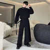 Men's Tracksuits 2023 Autumn Menwear Fashion Three Piecee Korean Style Round Neck Blazers Cardigan Suit Pants Horse Face Skirt Set