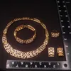 Kolczyki naszyjne Zestaw 18 -karatowy złoto plisowany bransoletka bransoletka biżuteria Moda czterech sztuk DD10270