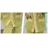 Abbigliamento da sonno femminile 2023 Piccola corallo Piajama Donna Autunno inverno Sweet Cute Avocado Green Mulle Spesso set di abbigliamento da casa a V-Neck