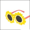 Zonnebrillen Kinderen Daisy Sun Flower Round Anti-UV Glazen Strand Eyewear Verjaardagsfeestje Pography 3565 Q2 Drop Delivery Fashion Accessoires DHK63