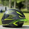 Motorfiets helmen fluorescerende groene koolstofvezel helm mannen en vrouwen raceveiligheid met grote spoiler casco -casque