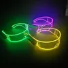 Украшения для вечеринок светодиодные очки El Wire Neon Bar Luminous Slow Light Up Rave Costume Decor DJ Sunglasses Хэллоуин