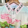 Mens Casual Shirts Thin Silk Casablanca Shirt Seaside Racing Surf Print Long Design Clothes Män Kvinnor Överdimensionerad Hawaii Beach Blus 230815