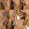 Stud Colorful Series Shiny Big Earrings For Women 2023 Trend Luxury Round Fashion Jewelry Girl Party Accessories Gift 230816