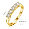 Wedding Ring's Certified Moisanite Ring 1 Engagement 5 Stone Diamond Bands Test Positive 925 Silver Trend Jewelry 230816