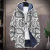 Men's Hoodies Harajuku Fashion Coat Colorful Paisley Pattern Sheep Flour 3D Print Hooded Winter Casual Thick Thermal Jacket