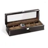 Organizzatore di scatole da orologi per uomini Storage ebano orologi di lusso in legno armadio in vetro Velvet morbido