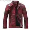 Men's Jackets Autumn and Winter New Standing Collar Motorcycle Men's Gradient Pu Leather Jacket Z230817