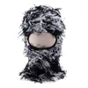 Beretti a maglia cappello divertente e balaclava Copertura a faccia piena maschera inverno grollo nero colorato nero con marginale