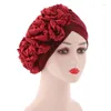 Etniska kläder Kvinnor Big Flower Turban Hat Hijab Scarf Muslim Fashion Turbans Head For Ladies Wrap Bandanas African