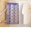 Storage Bags YZ0010 Non-Woven Foldable Double-sided Dust Wardrobe Hanging Underwear Socks Organizer Bag