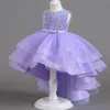 Robes de fleurs pour le mariage Balle Lilttle Pageant marindding Robes brillantes Baby Girl Clothes Lace Perles