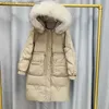 Women's Down Parkas Winter and Autumn Women's Loose Apron Zipper Solid Long Jacket Fur Collar Casual Matching Warm White Duck Down Coat Z230817