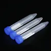 Clear Plastic Centrifuge Tubes, 15ml, Conical Bottom, Graduated Marks, With Blue Screw Cap No-Leak Graduated Marks Kutap