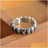 Band Rings Factory Pirce Men Womens Ancient 925 Sier Skl Ring European American Fashion Punk Style Jewelry Size 7 8 9 Drop Delivery Dh59E