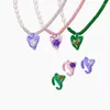 Pendant Necklaces Multi Color Crystal Irregular Heart Pearl Necklace For Women 2000s Aesthetics Y2K Sweet Trend Ring Charm Fashion Jewelry