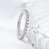 Anéis de casamento Smyoue 09ct 2mm Anel para homens homens com entranidade completa Banda de diamantes 100 925 Solid Silver empilhável 230816