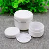 20 50 100 250ML White PP Cream Jar Silver Edge With liner Refillable Plastic Cosmetic Makeup Cream Jars Sample Container Bottle Pot Xwspf