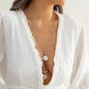 Pendant Necklaces Classical Ethnic Style Jewelry Metal Circular Tag Collarbone Chain Necklace Set Summer Female Sexy Gift