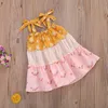 Vestidos de niña 0-5 años de niña Summer Lindo vestido sin mangas Floral Pachworl Algodón Soft Fashion Vestido recto R230816