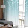 Gordijn groenblauw bloemen pure gordijnen voor woonkamer bedrukt tule raam gordijn luxe thuis balkon decor gordijnen r230816