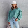 Kadın Ceketler Uzun Kollu Bahar Sonbahar İnce Siyah Kotlar Kadınlar İçin Katı Denim Ceket Kısa Palto Ladies Tops 230815