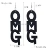 Stud Creative Geometric Letters Charms Acrylic Acetic Acid Sheet Ear Vintage Omg Statement Long Drop Earrings For Women Delivery Jewel Dhkc9