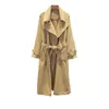 Women's Trench Coats VII 2023 Brand J Female Clothing French Blazer Collar Lace-Up Loose Chill Out Jacket Coat Offers