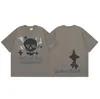 Magliette da uomo estate rotte pianeta oversize tees y2kharajuku lettera stampa cranio camicia grafica per uomo coppia di tendenza stradale