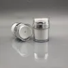 15 30 50G White Acrylic Airless Pump Container 05 1 17 Oz Round Vacuum Pump Refillable Jar Cosmetic Eye Cream Lotion Packing Pump Bot Cxll