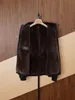 Men Jackets Autumn And Winter Loro Piana Navy Blue Cashmere Fur Jacket Casual Coat