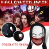 Party Masks Halloween Scary Big Mouth Female Ghost Mask med Long Hair Cosplay Costume Mask Rollspel Mask Horror Accessory 230816