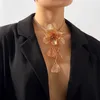 Подвесные ожерелья преувеличенные легкие роскошные многослойные металлические цветочные ожерелье Винтажное длинное кисточное воротнич