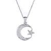 Pendanthalsband Sodrov 925 Sterling Silver Moon and Star Necklace For Women Jewelry Crescent Moon Necklace 230816