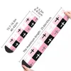 Herensokken kleurrijk roze zwart witte luipaard christelijke kruis patroon retro kruisiging Harajuku crew sock cadeau