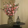 Flores decorativas de 90 cm de alta simulação Camellia ameixa floresça longa filial caseira sala de estar decoração decoração de festa de casamento