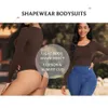 Taille Tummy Shaper nahtloser langes Langarm Tanga Bodysuit Shapewear Hohe Kompression Fajas Body Shaper Tummy Control Runde Hals Jumpsuit Tops 230815