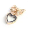 Spettame 3pcs Rhinestone Flowknot Heart Glass Living Memory Locket si adattano a ciondoli galleggianti.