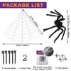 Andra evenemangsfestleveranser Halloween Giant Spider Large Scary Halloween Outdoor Decorations Livsliknande Plush Fake Spider Web Halloween Likvidation för gård 230816