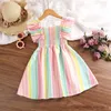 Girl's Dresses 2023 Новое летнее ремешок Princess Press Princess Pressess Popular Girls 'A-Line Plord R230816